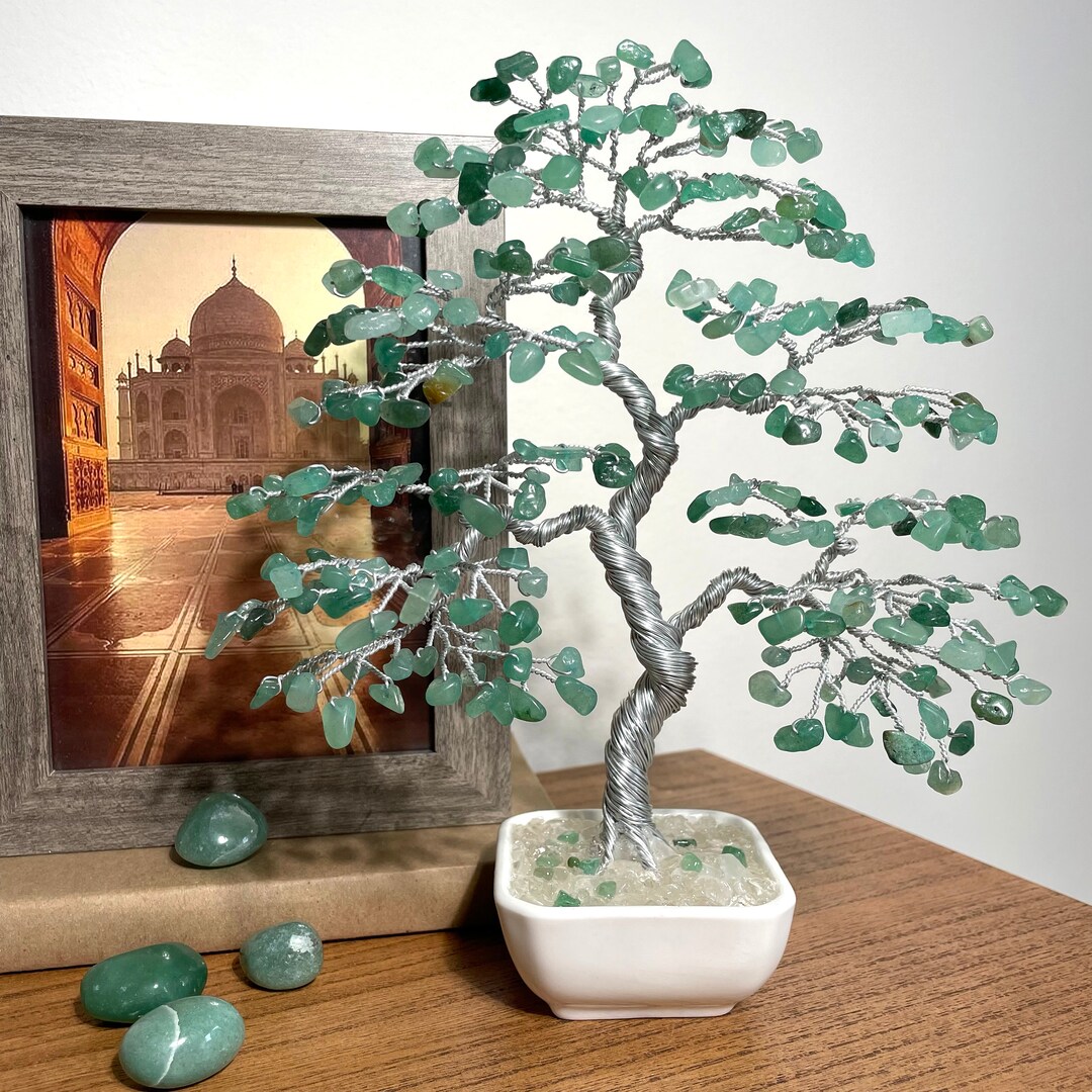Aventurine Bonsai Crystal Tree Tree of Life Natural Gemstone Etsy