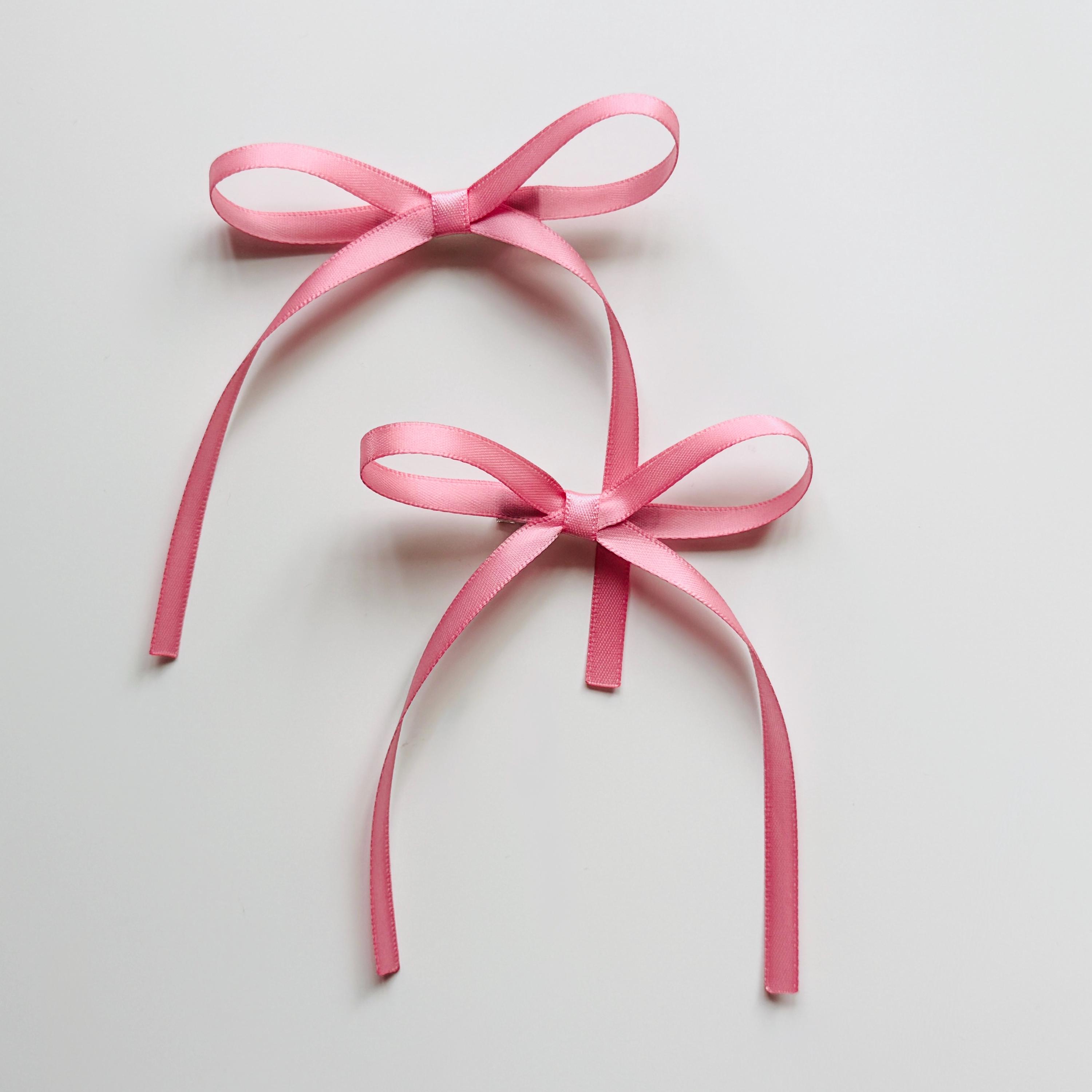 Balletcore Bow Set, Coquette Bow Set, Dainty Bow, Pigtail Bow, Satin ...