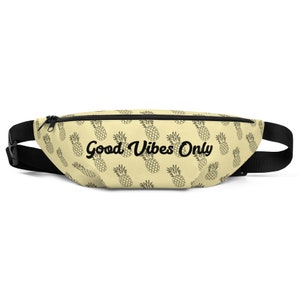 Pineapple Good Vibes Only Belt Bag Fanny Pack Waist Shoulder Bag Purse Crossbody