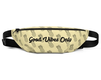 Pineapple Good Vibes Only Belt Bag Fanny Pack Waist Shoulder Bag Purse Crossbody