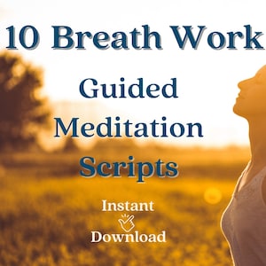 Breath work Scripts, Meditation, Mindful Breathing, Relaxation, Meditation Gift, Inhale Exhale, Guided Meditation, Breath, Digital Download