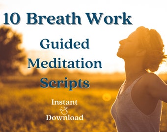 Breath work Scripts, Meditation, Mindful Breathing, Relaxation, Meditation Gift, Inhale Exhale, Guided Meditation, Breath, Digital Download