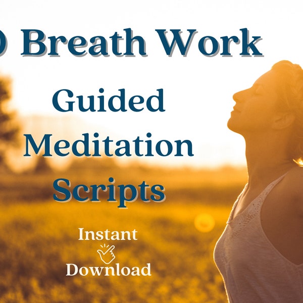 Breath work Scripts, Meditation, Mindful Breathing, Relaxation, Meditation Gift, Inhale Exhale, Guided Meditation, Breath, Digital Download