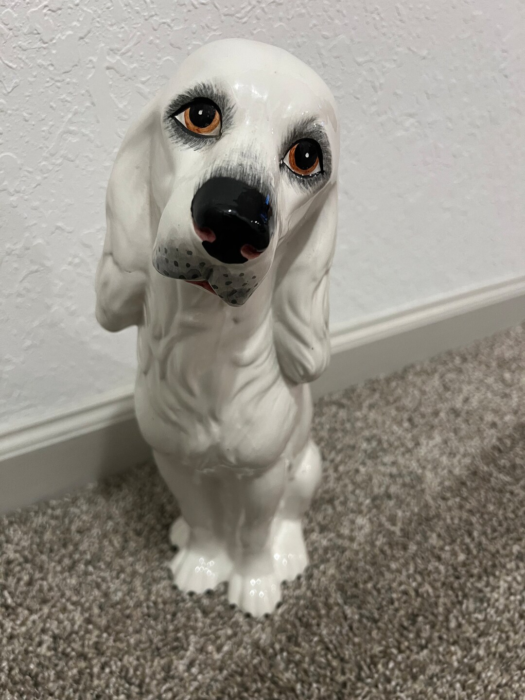 Vintage Dog Statue Made in Italy Etsy
