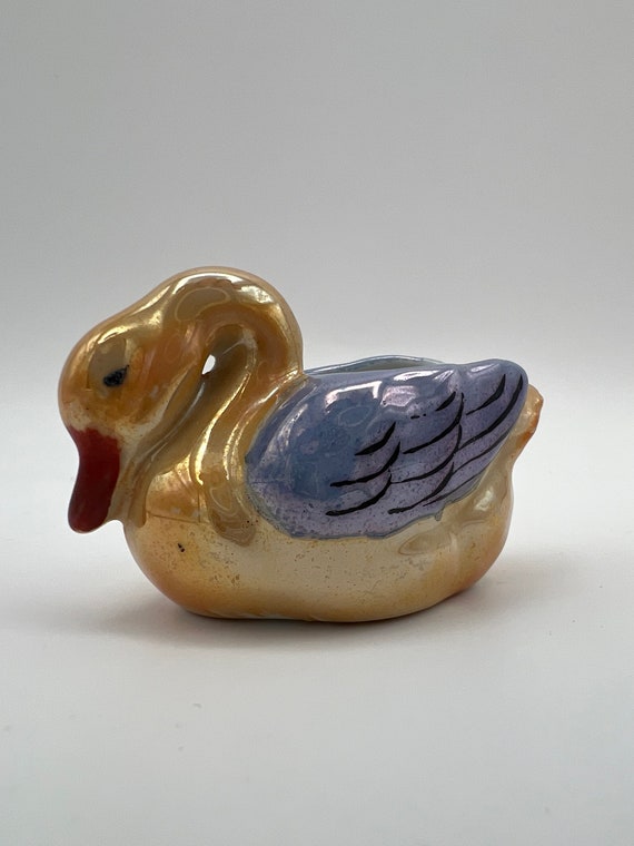 Opalescent Duck Figurine Ring Dish - image 1