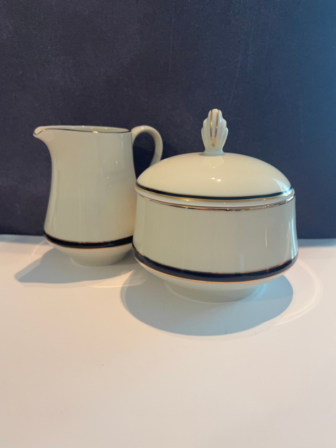 Royal Limited Dynasty Black Fine China Sugar Bowl & Creamer Etsy