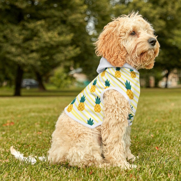 Pineapple Pet Hoodie: Dog & Cat Tropical Hoodie, Cute  Apparel for Pets, Cozy Outfit, Beach Vibes, various Sizes