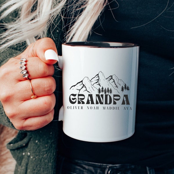 Custom Grandpa Coffee Mug from Grandchildren with Names, Personalized Grandfather Gift, Father's Day Gift, Birthday Gift, Gift for Grandpa