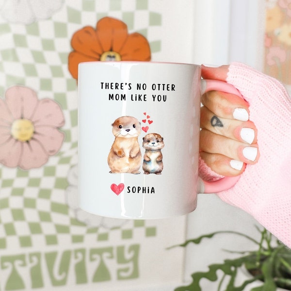 Cute Personalized Mother’s Day Otter Mug, Mother’s Day Keepsake, Personalized Mothers Day Gifts, Customizable Mug, Otter Gifts From Daughter