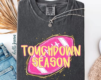 T-shirt « Maman de football » pour la saison des touchdowns, T-shirt confortable pour la saison de football, T-shirt esprit d'équipe, T-shirt graphique pour les jours de match, pour les fans de sport