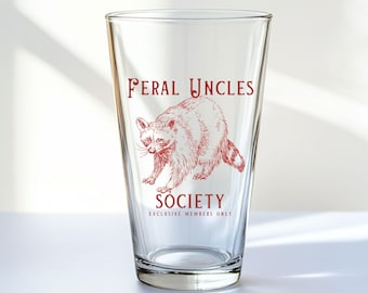 Custom Pint Glass Uncle Pregnancy Announcement Gift Pregnancy Reveal to Family New Uncle Gift Custom Beer Glass Raccoon Custom Glassware