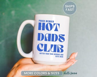 Hot Dads Club New Dad Mug Gift First Fathers Day Mugs Father’s Day Gift for Husband Baby Announcement Dad Gift for Baby Shower Retro Dad