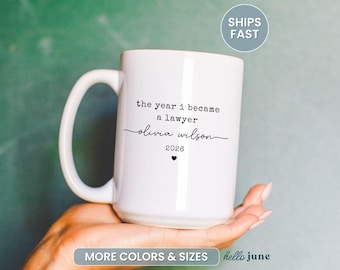 Personalized Law School Graduation Gifts for Her Lawyer Mug Gifts for Law School Graduates Law Student Gift for New Lawyer Gift Bar Exam
