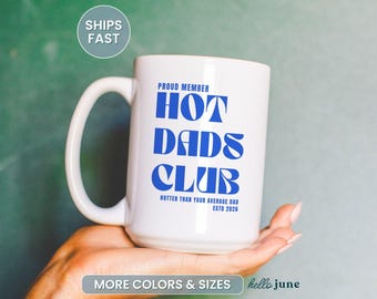 Hot Dads Club New Dad Mug Gift First Fathers Day Mugs Father’s Day Gift for Husband Baby Announcement Dad Gift for Baby Shower Retro Dad