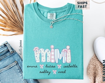 Customized Mimi Shirt Grandchildren Names Comfort Colors Mimi Gift for Mimi Shirt Personalized Grandma Shirt With Names Mimi Tees Mimi To Be