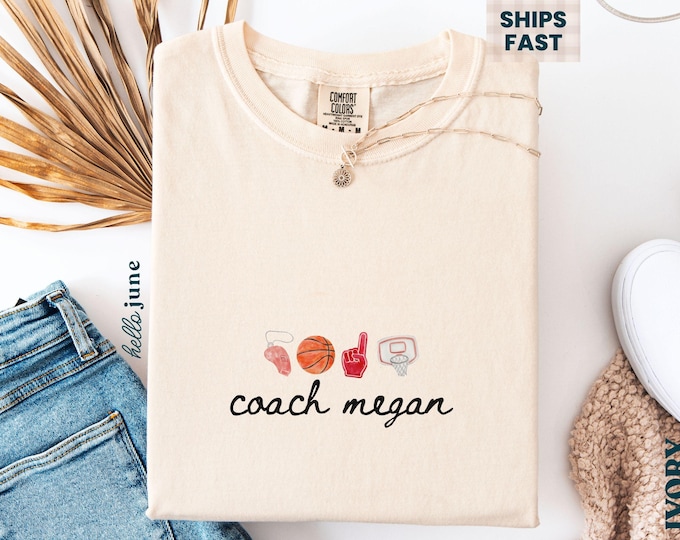 Custom Basketball Coach Gift Basketball Coach Shirts Girls Basketball Coach Appreciation Gift Comfort Colors Coach Tee Women Basketball Tees