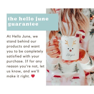 Reindeer Mug | Personalized Christmas Hot Cocoa Mug for Kids | North Pole Hot Chocolate Mug | 11 oz White Ceramic Mug Bild 8