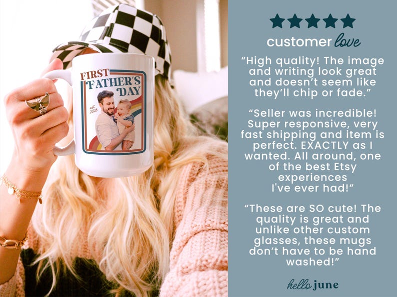 Custom First Fathers Day Photo Mug Retro Dad Gifts Personalized New Dad Gift from Baby Happy Fathers Day Gift Dad Photo Mug for 1st Time Dad image 9