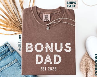 T-shirt personnalisé pour l'année de l'été pour papa en bonus T-shirt pour papa en bonus, cadeau fête des pères pour beau-père