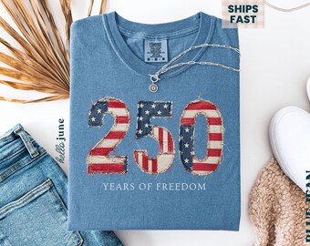 Chemise faux patchwork 250 ans anniversaire liberté t-shirt femme drapeau en détresse chemise vintage t-shirt patriotique couleurs confort chemise 4 juillet