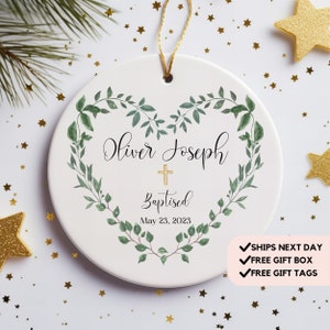 Personalized Baptism Ornament for Boy - Baptism Gift - Baby Gift - Christening Gift for Boy - Godparents Gift - Christmas Keepsake