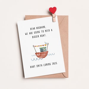 Personalized Funny Pregnancy Announcement to Husband Greeting Card, Custom Baby Announcement Card, Pregnancy Reveal for First Time Dad