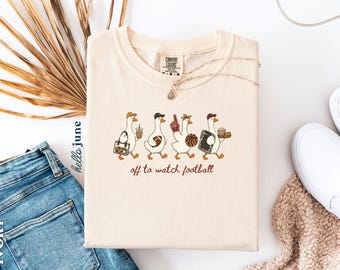 T-shirt « Oie rigolote » pour aller voir le foot - T-shirt Comfort Colors - T-shirt « Maman footballeuse » - T-shirt « Copine footballeuse » - Cadeau pour maman sportive