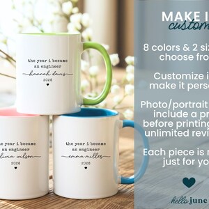 Custom Engineer Graduation Gift Personalized Graduation Mug for Engineer Mug Gift for Engineering Student Women in Engineering BS Graduate bild 7