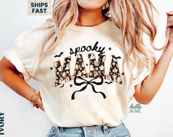 Spooky Mama Shirt Comfort Colors Halloween Mama Shirt Halloween Mom Tees Spooky Graphic Tees Trick or Treat Tshirt Fall Mama Shirt Ghost Tee
