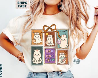 Boo Boo Crew Nurse Halloween Shirt Comfort Colors Nurse Shirt Nurse Group Shirt Spooky Nurse Gift for ER Nurse Spooky Season Ghost Tee