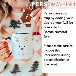 Reindeer Mug | Personalized Christmas Hot Cocoa Mug for Kids | North Pole Hot Chocolate Mug | 11 oz White Ceramic Mug Bild 5