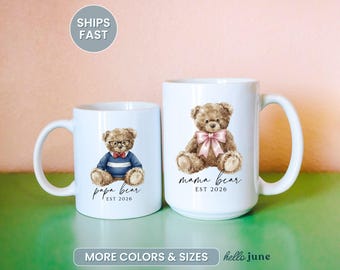 Mama Papa New Parents Mug Set Baby Shower Gifts for New Parents Custom Mom and Dad Mug New Mom Mothers Day Gift New Dad Fathers Day Gift