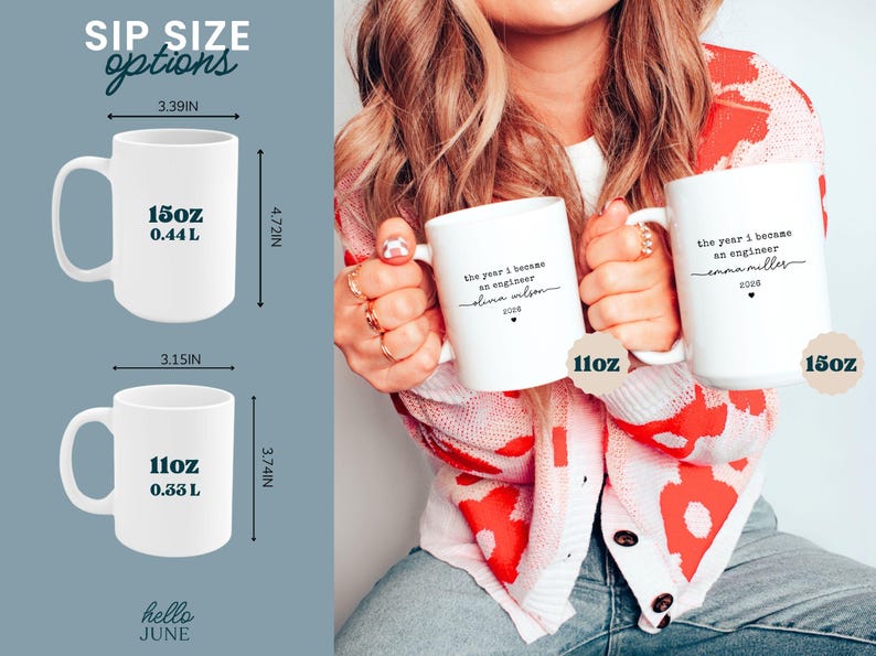 Custom Engineer Graduation Gift Personalized Graduation Mug for Engineer Mug Gift for Engineering Student Women in Engineering BS Graduate bild 6
