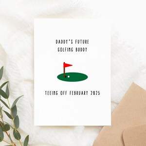 Personalized Golf Lover Pregnancy Announcement to Husband Greeting Card, Custom Baby Announcement Card, Pregnancy Reveal for First Time Dad