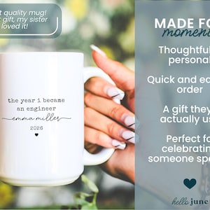 Custom Engineer Graduation Gift Personalized Graduation Mug for Engineer Mug Gift for Engineering Student Women in Engineering BS Graduate bild 4