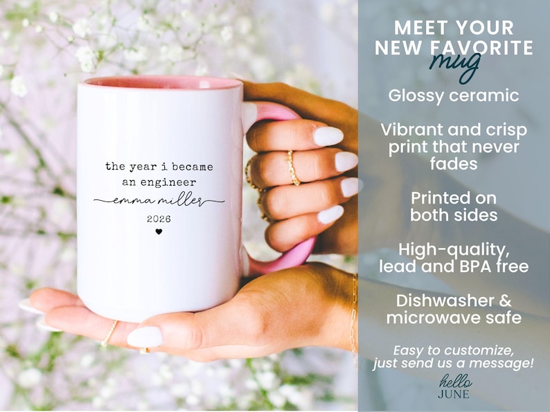 Custom Engineer Graduation Gift Personalized Graduation Mug for Engineer Mug Gift for Engineering Student Women in Engineering BS Graduate bild 2