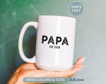 Custom New Papa Mug Personalized Papa Gift for Papa to Be Papa Baby Pregnancy Announcement Gift Papa Fathers Day Mug Papa Christmas Birthday