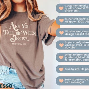 May include: A brown unisex t-shirt with the text "Are You Fall-Ween Jesus?" and "Matthew 4:19" in a vintage style. The shirt is made of soft, pre-shrunk cotton.