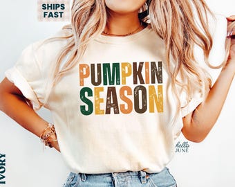 Pumpkin Season Comfort Colors Shirt Fall Lover Gift Womens Pumpkin Shirts Fall Graphic Tee Autumn Tshirt Fall Aesthetic Autumn Lover Shirts