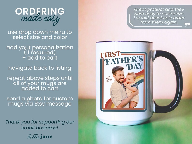 Custom First Fathers Day Photo Mug Retro Dad Gifts Personalized New Dad Gift from Baby Happy Fathers Day Gift Dad Photo Mug for 1st Time Dad image 10