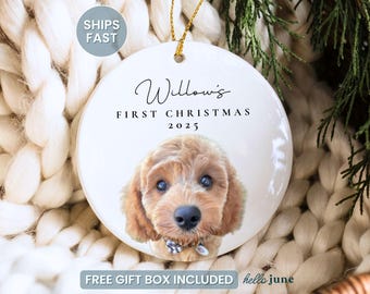 Dogs First Christmas Personalized Dog Christmas Ornament Puppy’s First Christmas Ornament Pet Picture Ornament Dog’s 1st Christmas Ornament