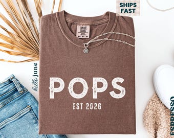 Chemise papy Pops Est Pops personnalisée Tshirt Pops personnalisé Cadeau pour les nouveaux Pops Faire-part de grossesse Cadeaux pour les futures générations de Pops Fête des pères