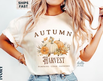 Autumn Harvest Vintage Fall Crewneck Fall Festival Shirts Fresh Farm Pumpkins Comfort Colors Pumpkin Shirt Autumn Season Shirt Pumpkin Patch