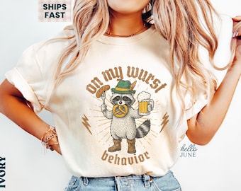 Oktoberfest Raccoon Shirt Funny Beer Shirt Beer Drinking Shirts Fall Festival Shirt German Shirts Drinking Shirt Comfort Colors Beer Tshirt