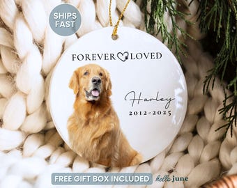 Adorno conmemorativo personalizado con foto para mascotas, adorno para mascota amada por siempre, adorno navideño para pérdida de mascota, adorno conmemorativo personalizado para perro, regalos para pérdida de mascota