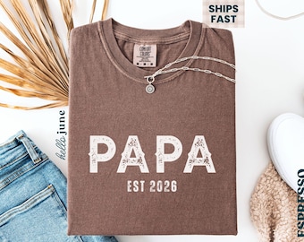 Chemise papa Est personnalisée, cadeau de faire-part de grossesse papa personnalisé tee-shirt couleurs confort papa chemise fête des pères papa pour nouveau tshirt papa