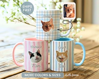 Custom Cat Face Mug Personalized Cat Photo Gifts for Cat Parents New Cat Dad Gifts New Cat Mom Gifts for Cat Owners Cat Mothers Day Gifts