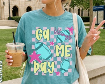 T-shirt personnalisé pour les jours de match de football, avec le nom de votre équipe, Comfort Colors, motif football.