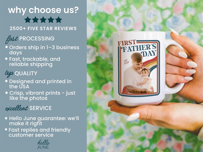 Custom First Fathers Day Photo Mug Retro Dad Gifts Personalized New Dad Gift from Baby Happy Fathers Day Gift Dad Photo Mug for 1st Time Dad image 8