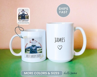 Best Daddy Ever Custom Photo Dad Mug Personalized Mug for Dad Custom Fathers Day Mugs Dad Gift from Kids Gift with Kids Names Birthday Mug